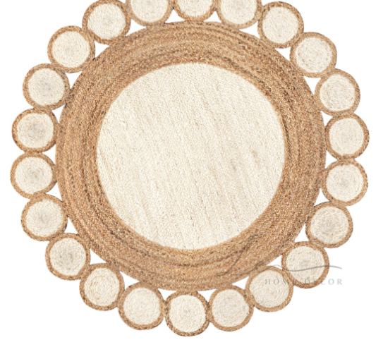 Natural Dual Tone Warm Jute Round Rug