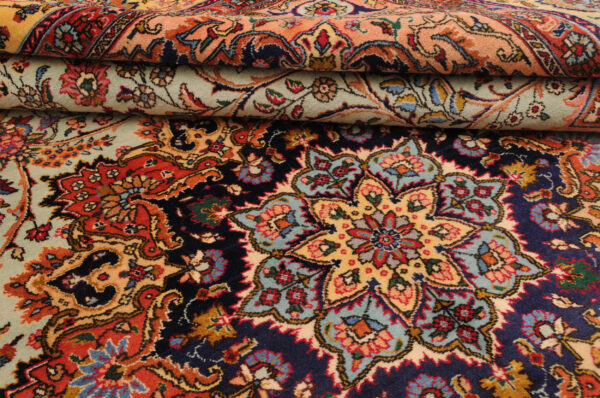 9’7″ x 12’7″ Authentic Persian Tabriz Rug – Hand-Knotted Wool Medallion Design - Image 4