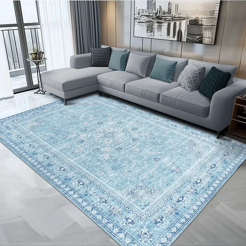 Light Blue washable Rugs in Dubai